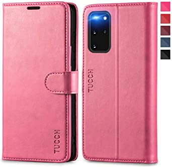 TUCCH Galaxy S20  Plus Wallet Case, Magnetic PU Leather Stand [RFID Blocking]Cash Card Holders Protective Cover with[TPU Shockproof Folio Case]Compatible with Samsung Galaxy S20 (6.7-inch), Hot Pink