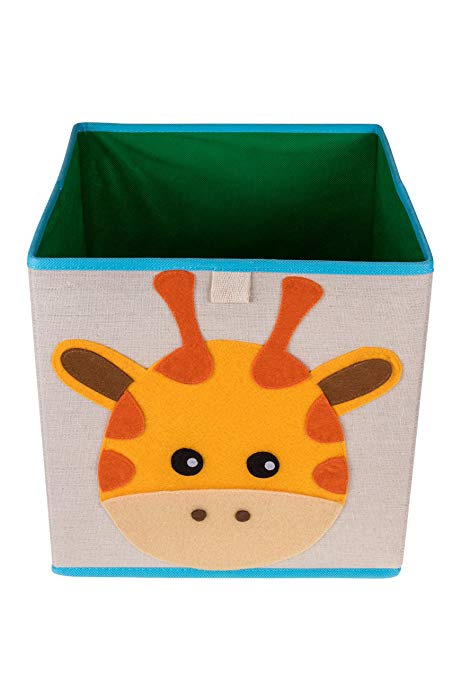 Cute Giraffe Collapsible Storage Organizer by Clever Creations | Folding Storage Cube for Bedroom & Living Room | Perfect Size Storage Cube for Books, Clothes, Electronics, or Gadgets