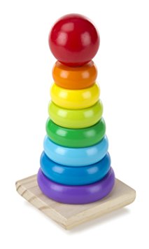 Melissa & Doug Rainbow Stacker Wooden Ring Educational Toy