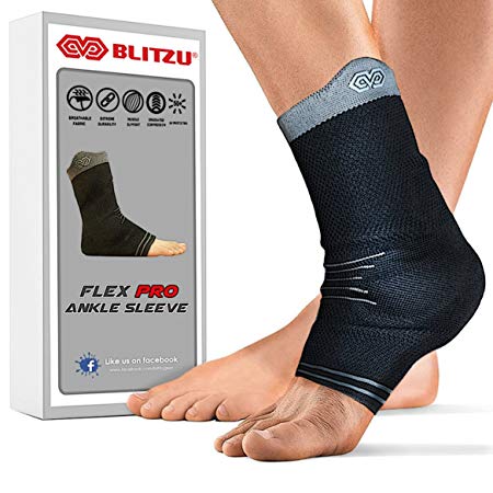 Blitzu #1 Ankle Brace Medical Grade Plantar Fasciitis Compression Sock, Best Foot Sleeve with Arch Support, Injury Recovery, Joint Pain Eases Swelling, Heel Spurs