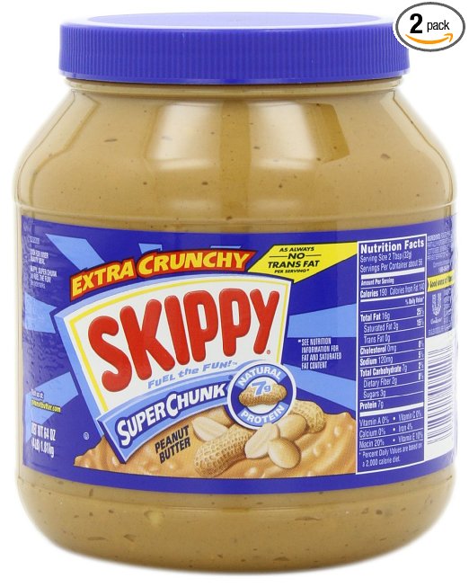 Skippy Super Chunk Peanut Butter, 64-Ounce Containers (Pack of 2)