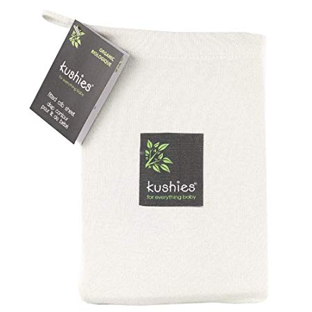 Kushies Organic Jersey Crib Fitted Sheet, Off-White