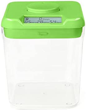 ﻿﻿﻿﻿Kitchen Safe Time Locking Container (Medium), Timed Lock Box for Cell Phones, Snacks, and other unwanted temptations (Green Lid   14 cm Clear Base)