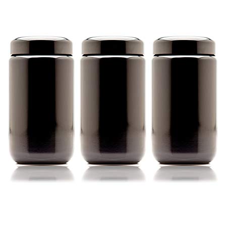 Infinity Jars 400 ml (13.53 fl oz) 3-Pack Black Ultraviolet Refillable Empty Glass Screw Top Jar