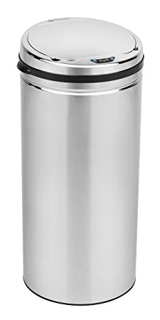 Russell Hobbs BW04825 Round Hands Free Motion Sensor Dustbin/Kitchen Bin, 40 Litre, Chrome