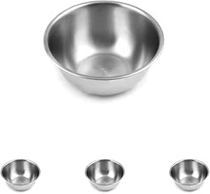 Fox Run Brands 2.75-Quart Stainless Steel Mixing Bowl, 9 x 9 x 4 inches, Metallic (Pack of 4)