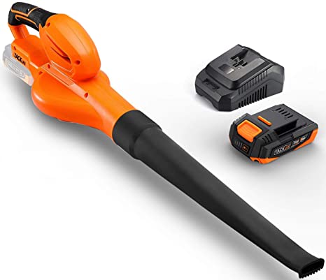 TACKLIFE 18V Cordless Leaf Blower, Weight-1.15KG, Low Noise-92dB Decibels, Maximum Wind Speed of 190Km / h, Rubber Non-slip Handle, Assembled in One Second, Saving Space-KDB20A