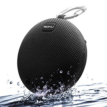 Bluetooth Speakers,iGOKU Portable Bluetooth 4.1 Wireless Sport Speakers with Built-in Mic,Micro SD Slot,Waterproof IPX5,Perfect Speaker Compatible with iPad/iPhone/Samsung and More other Device(Black)