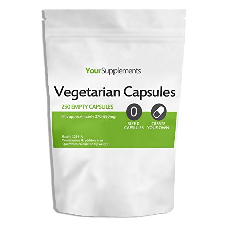 Your Supplements - Size 0 Empty Vegetarian Capsules - Pack of 250