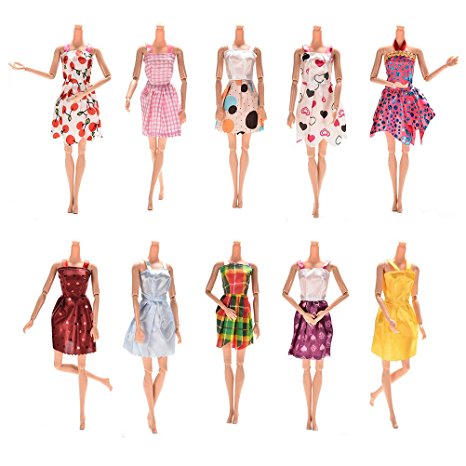 Buytra 10pcs Handmade Gorgeous 11" Barbie Doll Party Clothes Dress