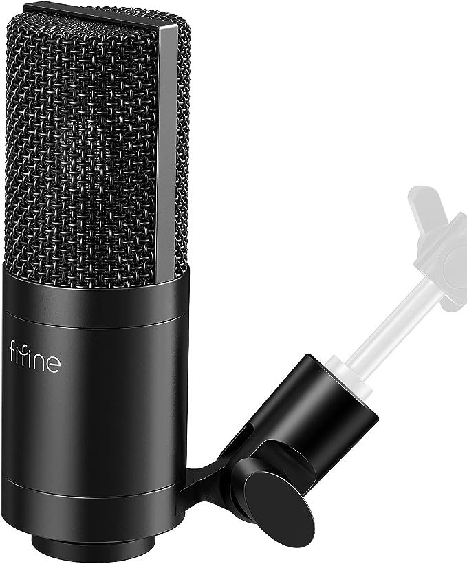 FIFINE XLR Microphone, Condenser Podcast Mic for Recording, Vocal, Voice-Over Streaming, Podcast, Singing, Cardioid Studio Microphone, Metal Material, Black-K669C