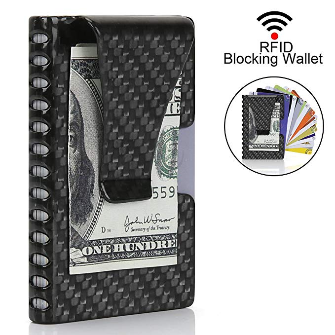 Money Clip, Slim Wallet-EGRD Carbon Fiber Front Pocket Minimalist Wallet For Men