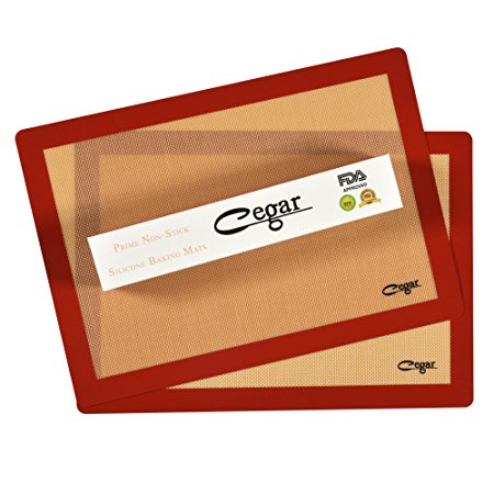 Cegar Premium Non-Stick Silicone Baking Mat Sheet,pack of 2 Piece US Half Size (2 Thick&Large 11 5/8" x 16 1/2")