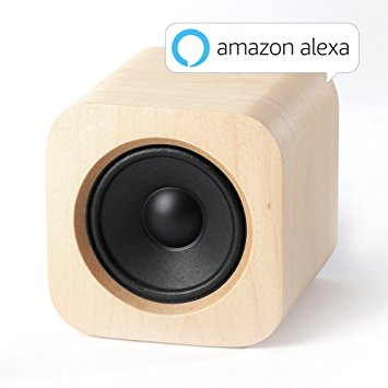 Sugr Cube Minimalist Wi-Fi speaker with Amazon Alexa, Spotify Connect and touch control,Maple Wood