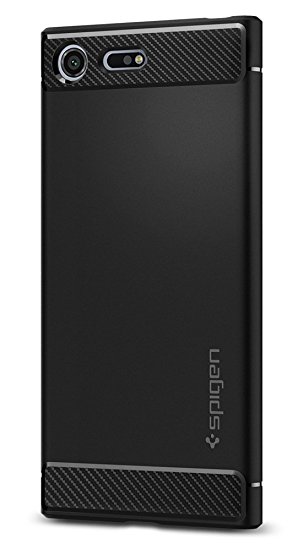 Spigen Rugged Armor Sony Xperia XZ Premium Case with Resilient Shock Absorption and Carbon Fiber Design for Sony Xperia XZ Premium (2017) - Black