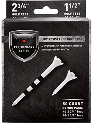 Maxfli Performance Series Low Resistance Golf Tees - 50 Pack