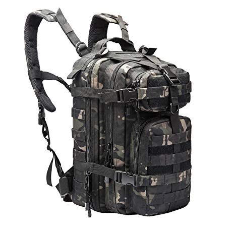 ARMYCAMOUSA Military Tactical Backpack, Small 3 Day Army Molle Assault Rucksack Pack for Outdoors, Hiking, Camping, Trekking, Bug Out Bag & Travel