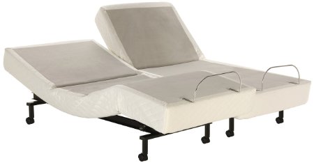 Fashion Bed Group 4AQ175 S-Cape Adjustable Bed Base with Wallhugger Movement and Full Body Massage, Gray Finish, Split Cal King
