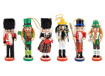 Naimo Set of 6 Christmas Wooden Nutcracker Soldier Ornament Decoration for Home