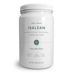 Isagenix IsaLean® Shake – Meal Replacement Protein Shake Supports Healthy Weight   Muscle Growth – Protein Powder Enriched with 23 Vitamins – Chocolate Mint - 14 Servings