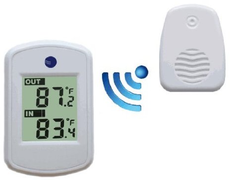 Ambient Weather WS-04-WHITE Wireless Thermometer with Indoor and Outdoor Temperature White