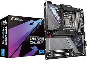 GIGABYTE Z790 AORUS MASTER X Intel LGA 1700 E-ATX Motherboard, 4x DDR5 ~192GB, 3x PCI-E x16, 5x M.2, 4x SATA, 11x USB 3.2, 3x USB-C