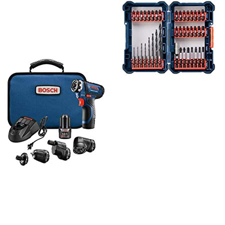 Bosch GSR12V-140FCB22 12V Max Flexiclick 5-In-1 Drill/Driver System with 40-pc Impact Tough Drill Driver Set