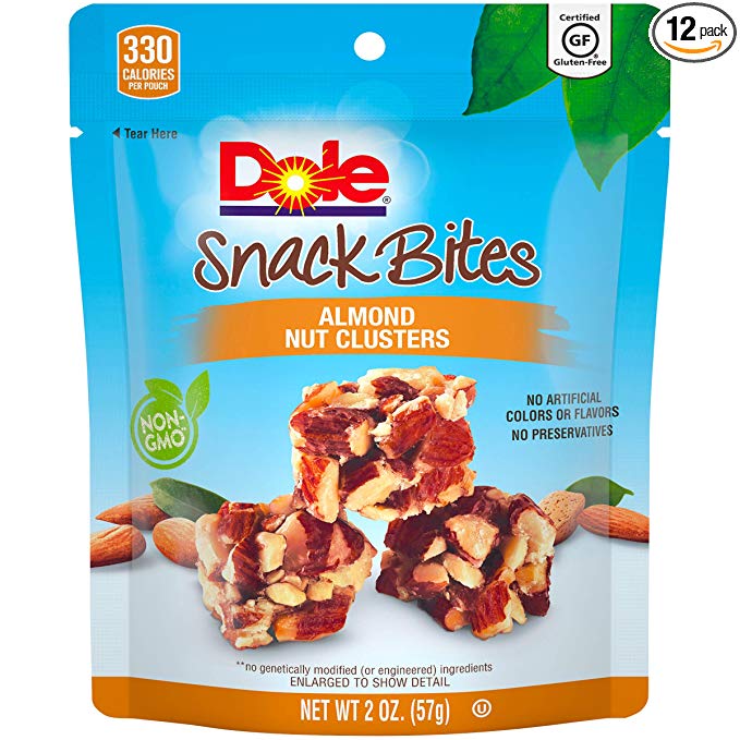 DOLE SNACK BITES Almond Clusters 2 Ounce (Pack of 12)