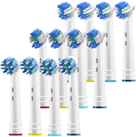 Pearl Enterprises Replacement Brush Heads Compatible with Oral B- 12 Count (Pack of 1) Electric Toothbrush Assorted Heads Refill Fits Oralb Braun Kids, pro, 1000, Professional Care, 3D, 2000 & More!
