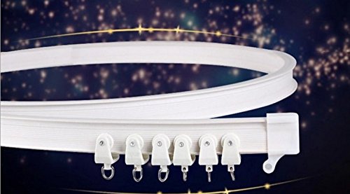 MorningRising 3 Meters Bendable Straight Curved Curtain Track Top Side Mounting Ceilling Installation