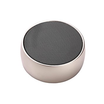 Portable Bluetooth Speaker, Raisetech Powerful Mini Outdoor Speaker with Microphone, Wireless Portable Speaker for Phone, PC and Tablet(Gold)
