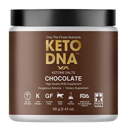 Keto DNA Chocolate Exogenous Ketone Supplement | BHB Salts for Ketosis | Beta Hydroxybutyrate Ketones Powder | Perfect to Burn Fat and Increase Energy & Focus | 5 Servings 69 g