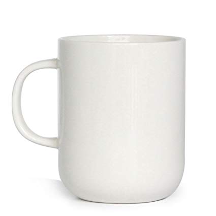 Smilatte 15 Ounce Porcelain Coffee Mug, M008 Novelty Blank Ceramic Cup for Tea, Cocoa, White