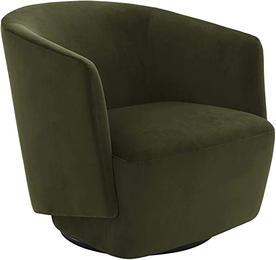 Amazon Brand - Rivet Coen Modern Velvet Upholstered Accent Swivel Chair, 30"W, Forest Green