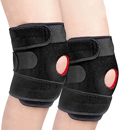 2 Pack Knee Brace Support for Meniscus Tear Arthritis ACL MCL LCL PCL Running Jumping Fitness Hiking, Adjustable Patella Stabilizer Knee Braces for Women Men