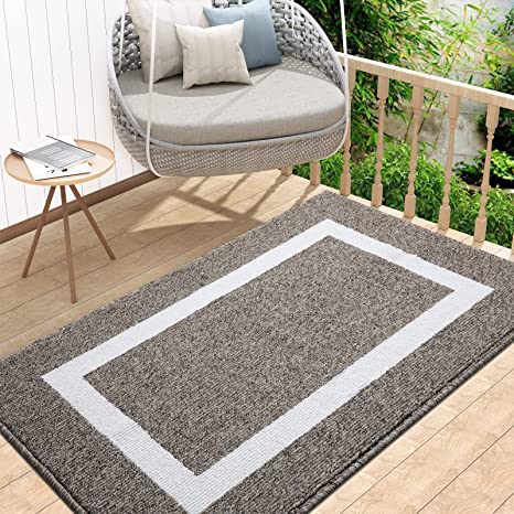 OLANLY Indoor Door Mat, 32x48, Non-Slip Absorbent Resist Dirt Entrance Rug, Machine Washable Low-Profile Inside Entry Door Rugs for Entryway, Brown