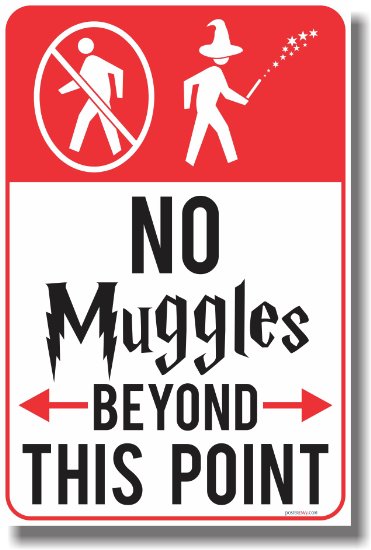 No Muggles Beyond This Point - NEW Humor Magic Wizard Poster