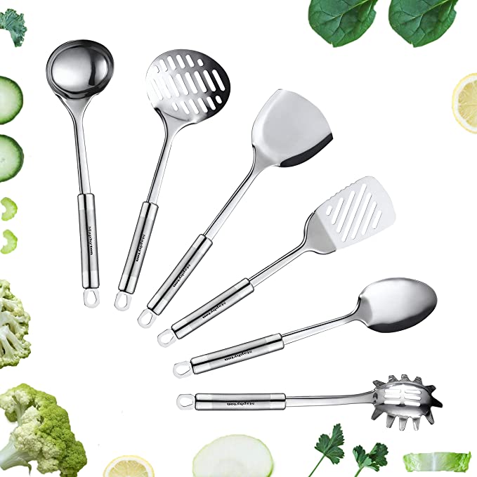 Maphyton Stainless Steel Utensils 6 Pieces Kitchen Utensil Set for Cooking