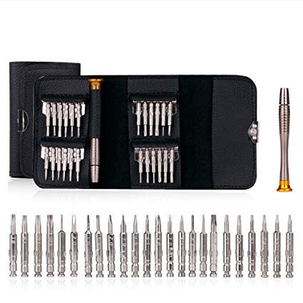 25 in 1 Precision Screwdrivers Set,Phillips Torx Flat Screwdriver Tool Set with Black Bag for Macbook,Mobile Phone,PC Laptop,Tablet,iPad,Watch,Car Keys