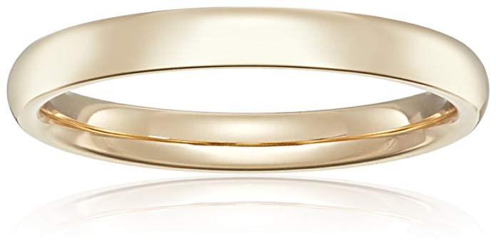 Standard Comfort Fit 14K Gold Wedding Band, 3mm