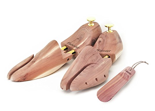 Cedar Shoe Trees with Bonus Shoe Horn - Twin Tube - Extended Sizing for Women and Men