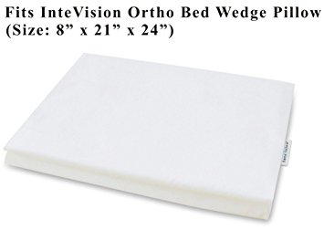 InteVision 400 Thread Count, 100% Egyptian Cotton Bed Wedge Pillowcase. Designed to Fit the InteVision Ortho Bed Wedge Pillow (8" x 21" x 24")