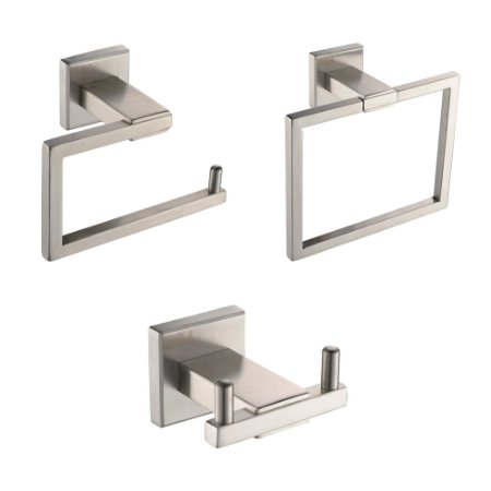 KES LA242-31 Bathroom Accessories Tissue Holder/Double Hook/Towel Ring SUS304 Stainless Steel Wall Mount, Brushed Finish