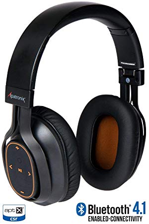 Bluetooth Headphones, Alpatronix HX101 Universal HD Noise Isolating Wireless Stereo Headset with Built-in Mic, Volume/Playback Controls, AptX, CVC 6.0, BT 4.1 [30  Hrs. of Playback Time] - Black