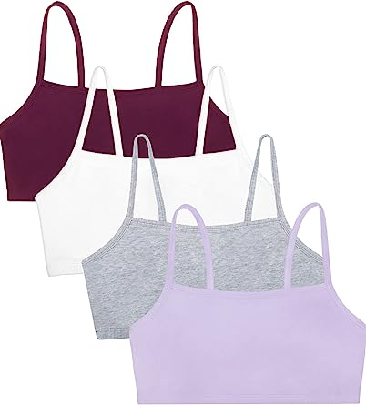 Fruit of the Loom Women's Spaghetti Strap Cotton Pullover Sports Bra Value Pack