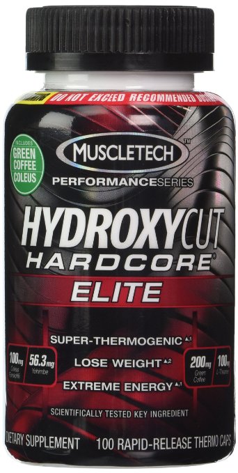 Hydroxycut Hardcore Elite-Svetol Green Coffee Bean Extract Formula 100ct 2 Pack