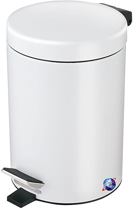 3 Litre Stainless Steel Pedal Bin for Kitchen Bathroom Toilet Rubbish Tray (WHITE)