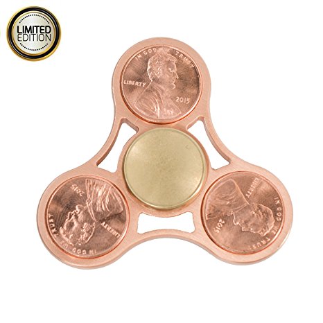 Evermarket Triangle Spinner Fidget EDC ADHD Focus Toy,Ultra Durable High Speed 1-5 Minutes Spins Hand Spinner with Premium Ceramic Bearing and Pure Copper,Non-3D printed,1 Cent Dollar Limited Edition