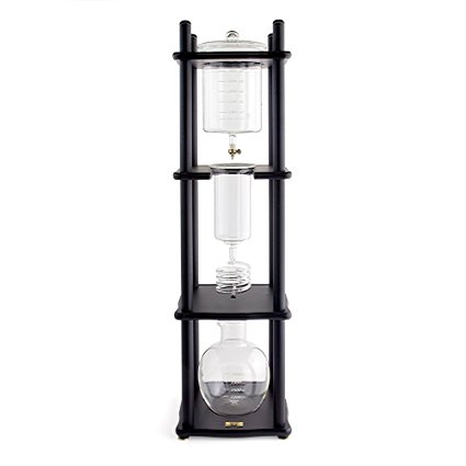 Yama Glass 25 Cup Cold Drip Maker Straight Black Wood Frame