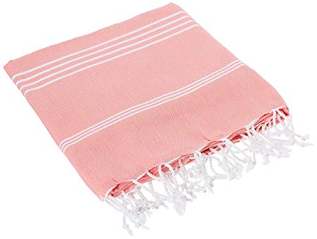 100% Natural Turkish Cotton Peshtemal Towels Pestemal Towel Thin Camping Bath Sauna Beach Gym Pool Blanket Fouta Towels Absorbent Easy Care Dark Coral